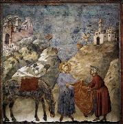 St Francis Giving his Mantle to a Poor Man GIOTTO di Bondone